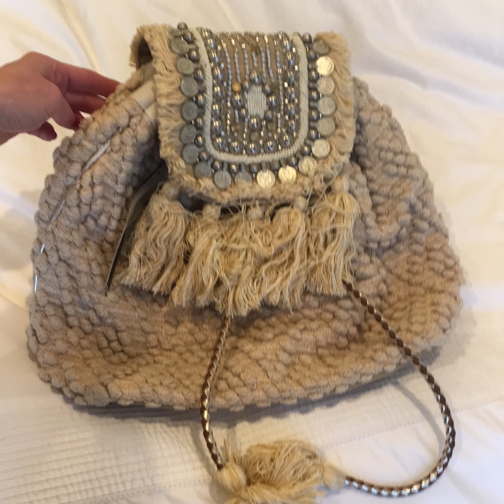 Tassel & beaded Jaxelcoins Backpack, Steve Madden